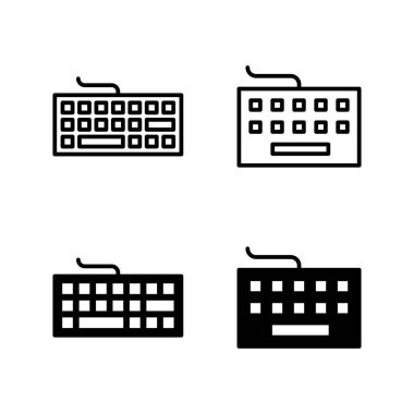 Klavye simgeleri vektörü. Klavye işareti ve simgesi