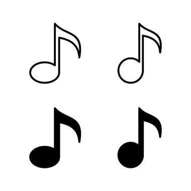 Müzik simgeleri vektörü. nota işareti ve sembol