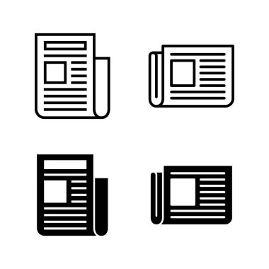 Gazete simgeleri vektörü. Haber kağıdı işareti ve sembolize
