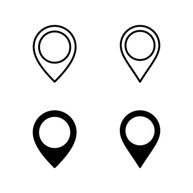Pin simgeleri vektörü. Yer işareti ve sembol. hedef simgesi. harita iğnesi
