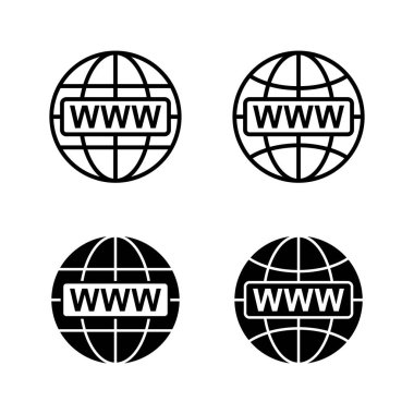 Web simgeleri vektörü. Web tabelalarına ve sembollere git. Web tıklama simgesi. Genel arama simgesi