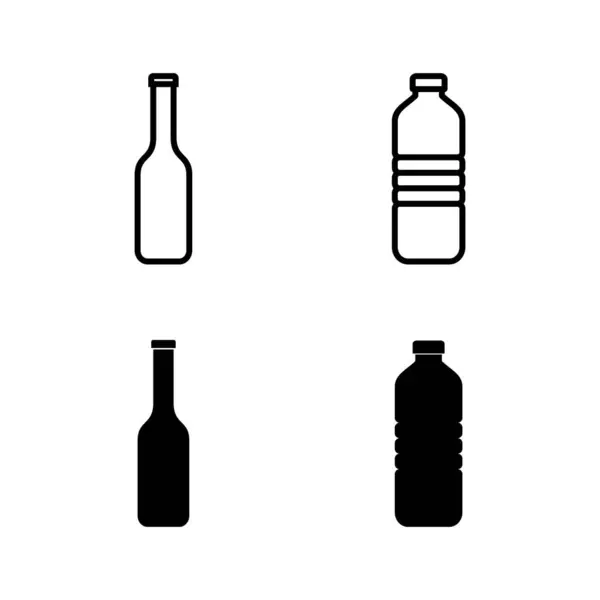 Vector Iconos Botella Signo Símbolo Botella — Archivo Imágenes Vectoriales