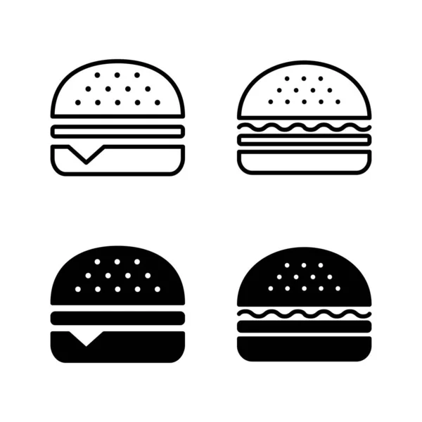 Burger Εικονίδια Διάνυσμα Burger Σημάδι Και Σύμβολο Μπιφτέκι — Διανυσματικό Αρχείο