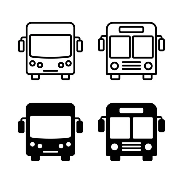 Vetor Ícones Ônibus Sinal Ônibus Símbolo — Vetor de Stock