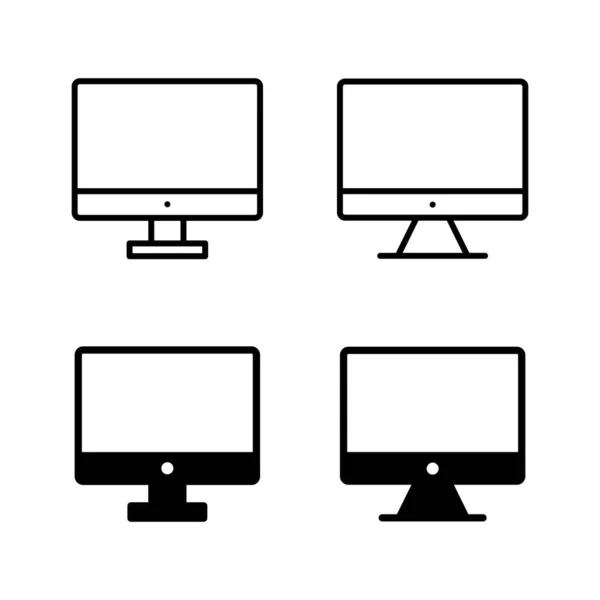 Ikony Komputerowe Wektor Znak Symbol Monitora Komputerowego — Wektor stockowy