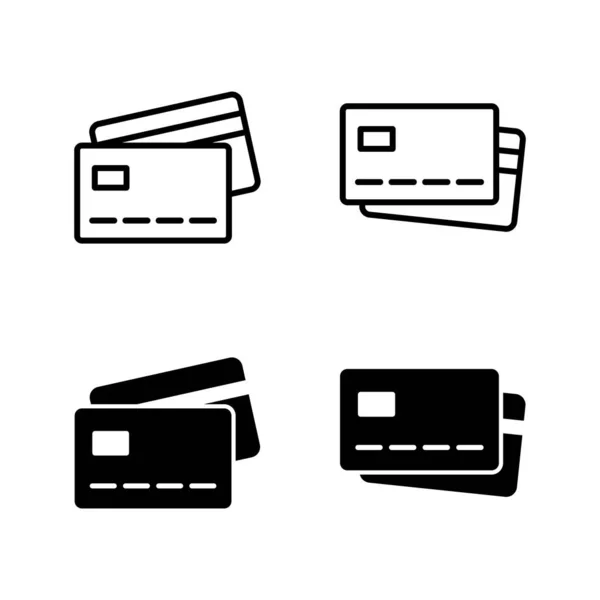 Kreditkarten Icons Vektor Zeichen Und Symbol Der Kreditkartenzahlung — Stockvektor
