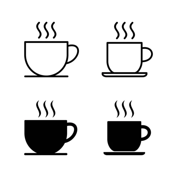 Vettore Icone Tazza Caffè Tazza Segno Caffè Simbolo — Vettoriale Stock