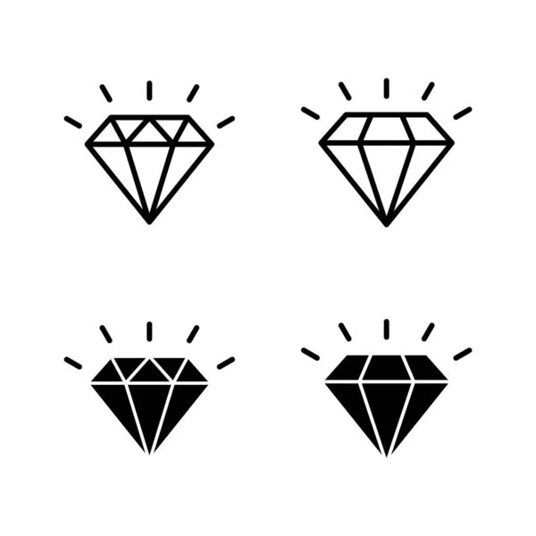 Iconos Diamante Vector Gemas Diamantes Signo Símbolo — Vector de stock