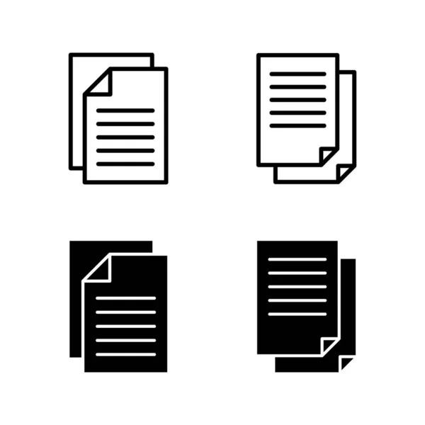 Vettore Delle Icone Dei Documenti Segno Simbolo Carta Icona File — Vettoriale Stock