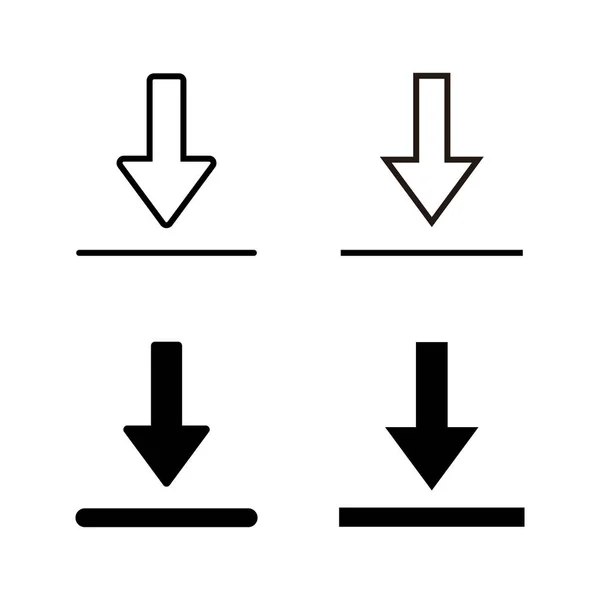 Stáhnout Vektor Ikon Stáhnout Značku Symbol — Stockový vektor