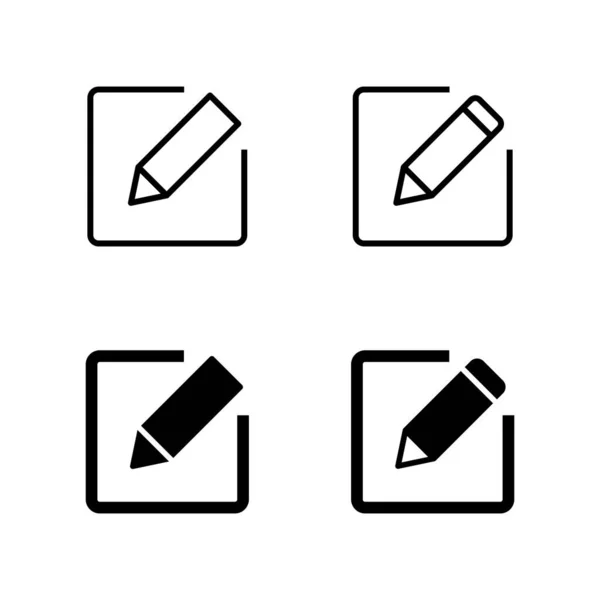 Editar Vector Iconos Editar Signo Símbolo Del Documento Editar Icono — Archivo Imágenes Vectoriales