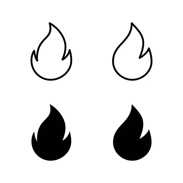 Eld Ikoner Vektor Brandskylt Och Symbol — Stock vektor