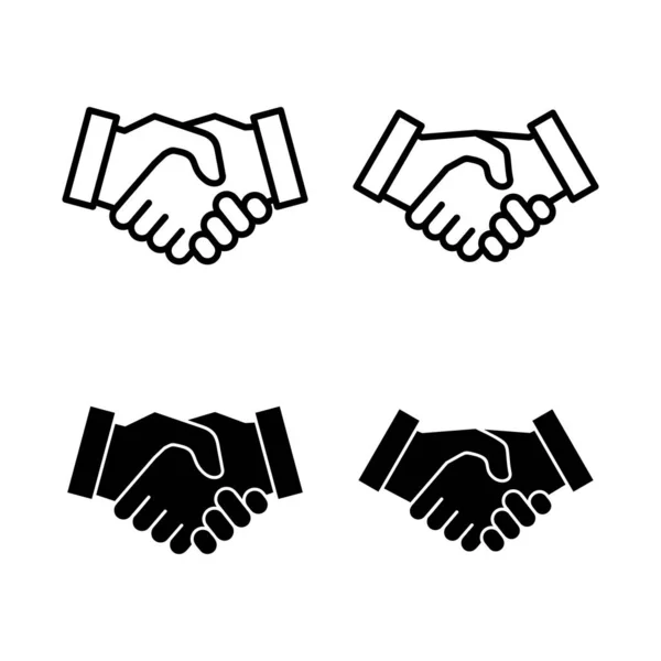 Icons Für Den Handschlag Handschlag Zeichen Und Symbol Kontaktvereinbarung — Stockvektor