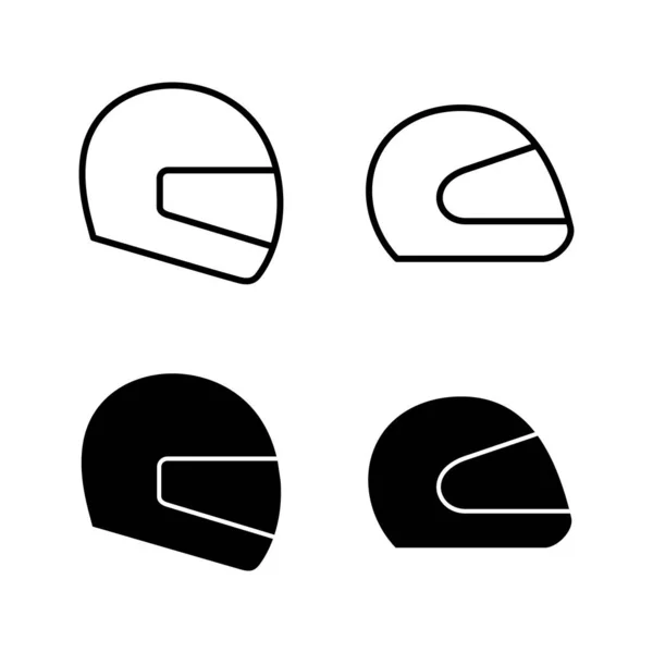 Icônes Casque Vecteur Casque Moto Signe Symbole Icône Casque Construction — Image vectorielle