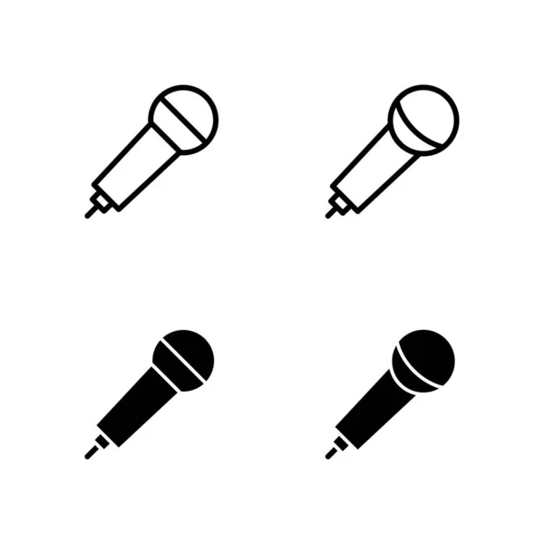 Microphone Icons Vector Karaoke Sign Symbol — Stock Vector