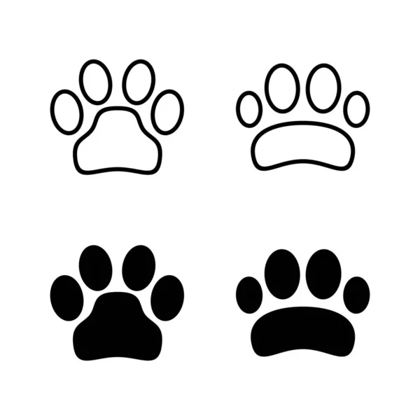 Paw Pictogrammen Vector Poot Print Teken Symbool Honden Kattenpoot — Stockvector