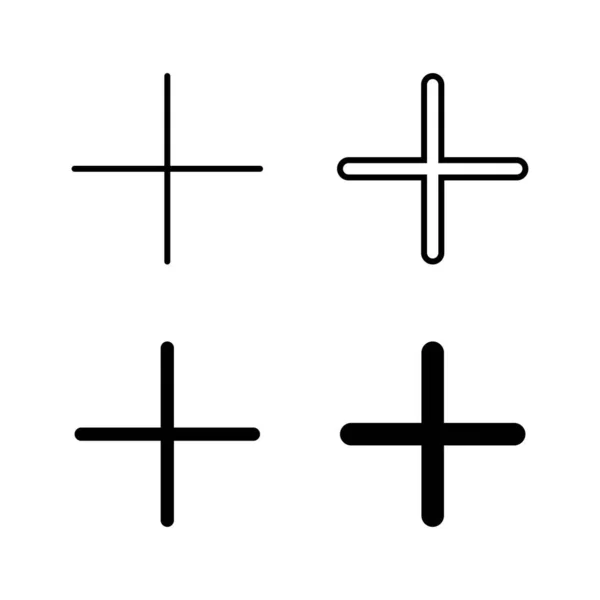Плюс Піктограми Вектор Додати Знак Плюс Символ — стоковий вектор