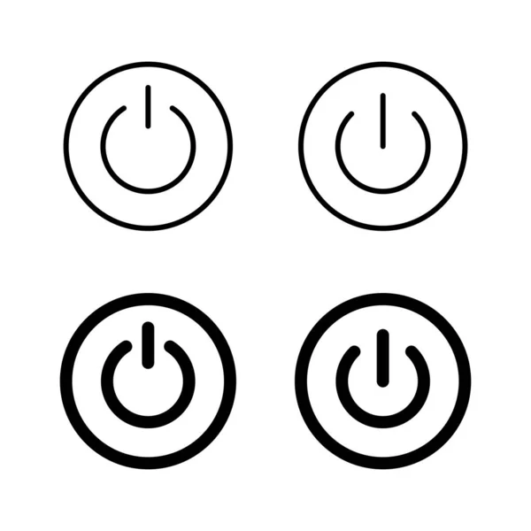 Ikony Mocy Wektor Znak Symbol Wyłącznika Zasilania Energia Elektryczna — Wektor stockowy