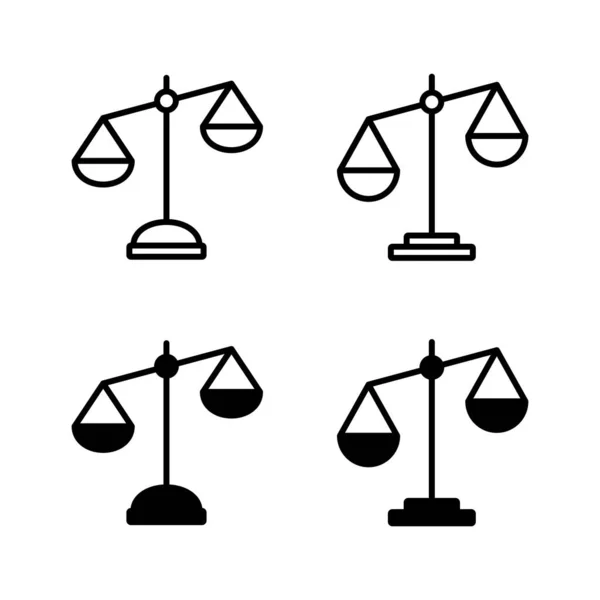 Mérleg Ikonok Vektor Jogléptékű Ikon Igazságügyi Jel Szimbólum — Stock Vector