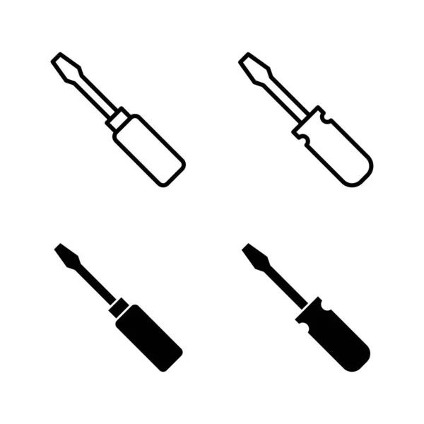 Schraubenzieher Symbole Vector Tools Zeichen Und Symbol — Stockvektor