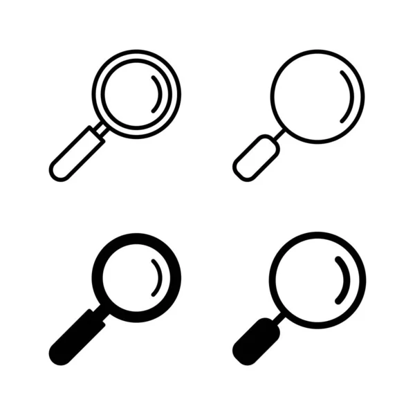 Recherche Vecteur Icônes Recherche Signe Symbole Loupe — Image vectorielle