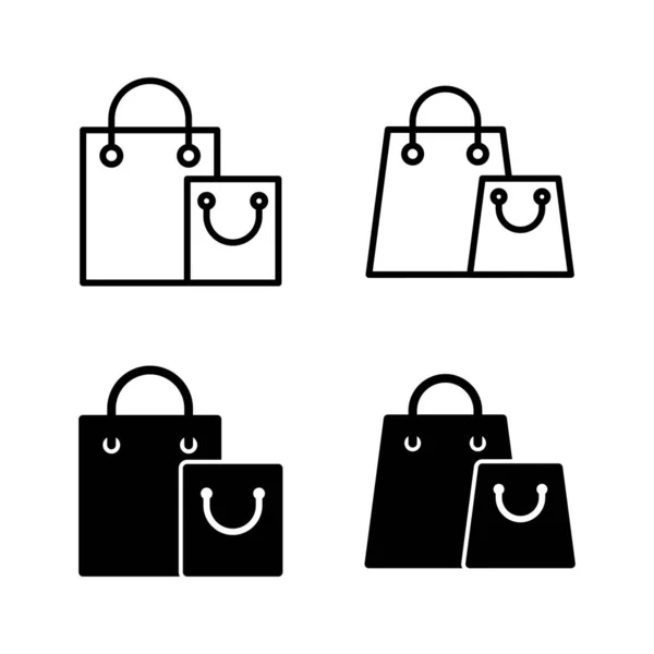 Bevásárlótáska Ikonok Vektor Bevásárló Tábla Szimbólum — Stock Vector