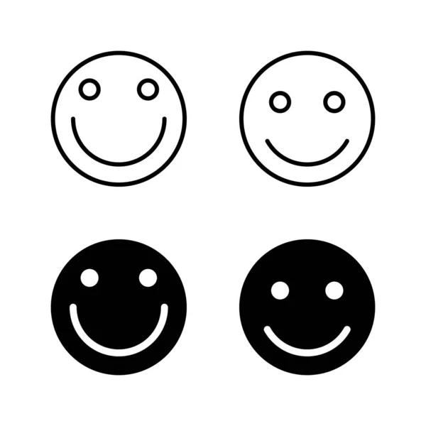 Smile Icons Vector Smile Emoticon Icon Feedback Sign Symbol — Stock Vector