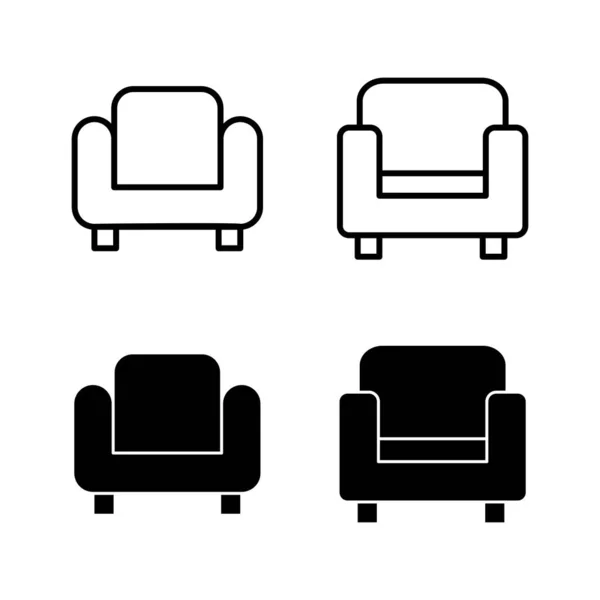 索法图标矢量 沙发标志和符号 家具图标 — 图库矢量图片