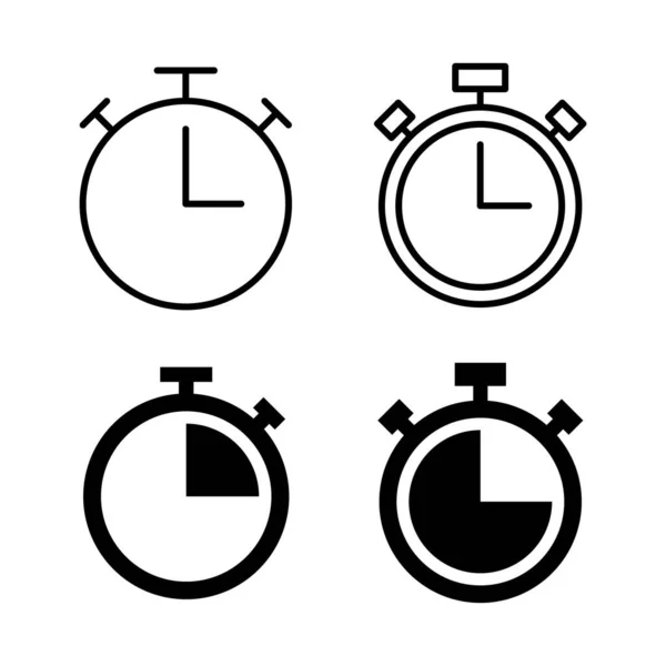 Stopwatch Icons Vector Timer Sign Symbol Countdown Icon Period Time — Stock Vector