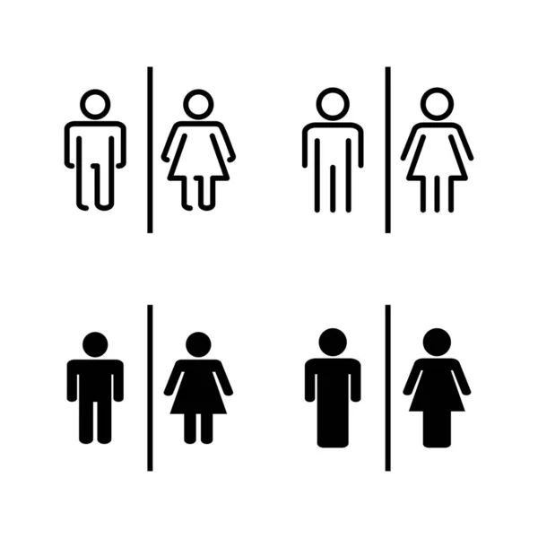 Ikony Toalet Wektor Dziewczyny Chłopcy Toalety Znak Symbol Znak Łazienki — Wektor stockowy