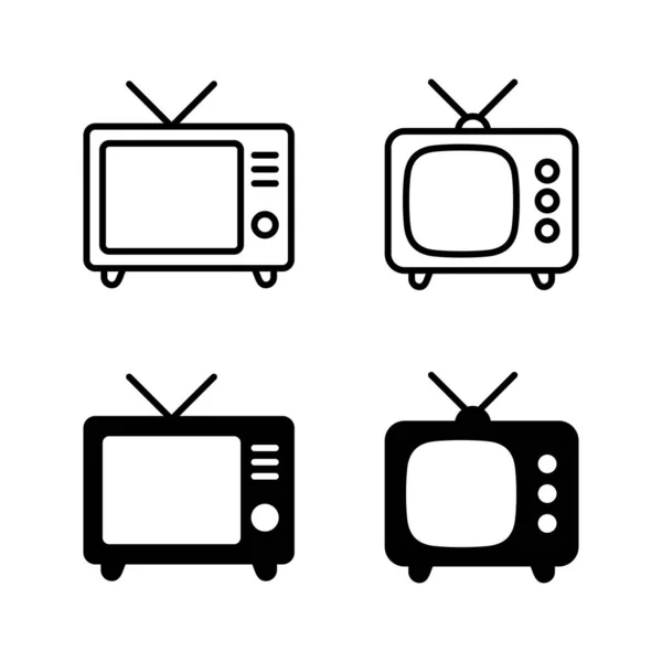 Icone Vettoriale Segno Simbolo Della Televisione — Vettoriale Stock