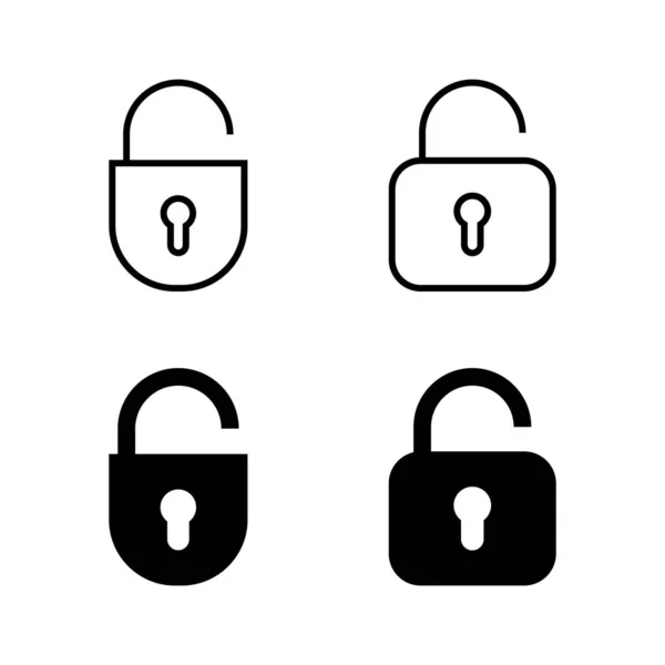 Unlock Icons Vector Unlock Sign Symbol Unlocked Padlock Icon — Stock Vector