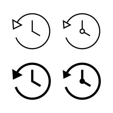 Tarih simgeleri vektörü. Son olay geçmişi işareti ve simgesi