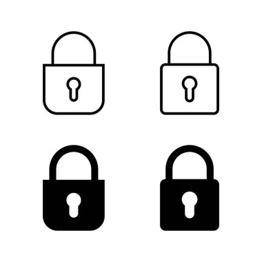 Simge vektörünü kilitle. Asma kilit işareti ve sembol. Şifreleme simgesi. Güvenlik sembolü