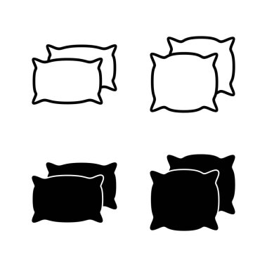 Yastık simgeleri vektörü. Yastık işareti ve sembol. Rahat yumuşacık yastık.