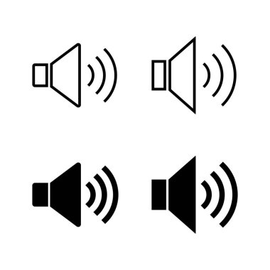 Hoparlör simgeleri vektörü. Ses düzeyi ve sembol. Hoparlör ikonu. ses sembolü
