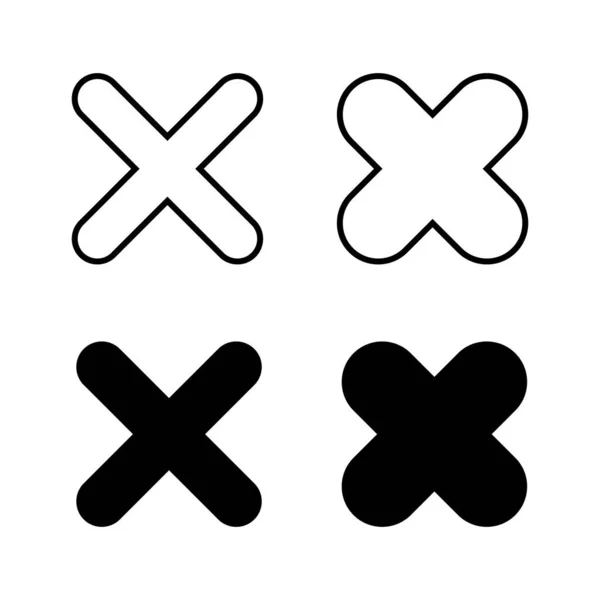 Fermer Vecteur Des Icônes Supprimer Signe Symbole Croix Signe — Image vectorielle