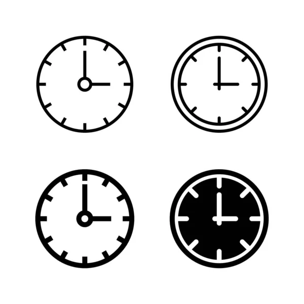Vettore Icone Dell Orologio Segno Tempo Simbolo Icona Dell Orologio — Vettoriale Stock