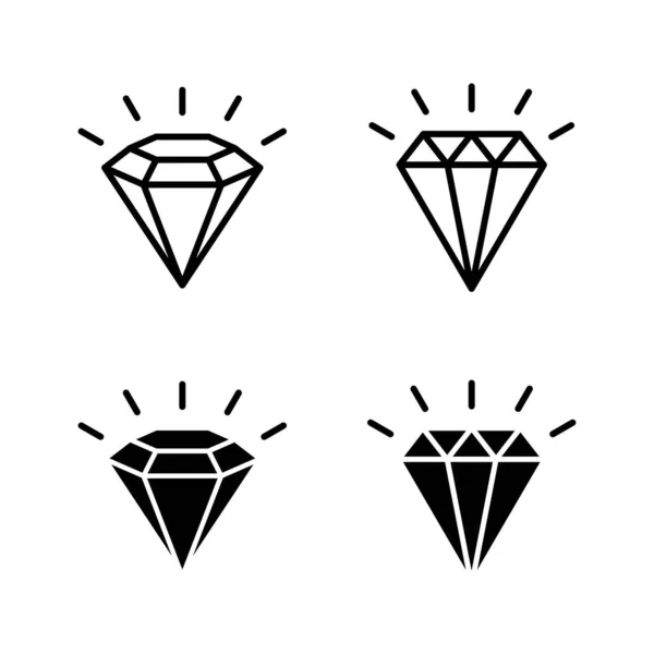 Iconos Diamante Vector Gemas Diamantes Signo Símbolo — Vector de stock