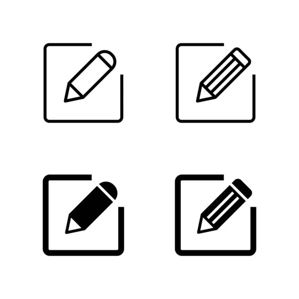 Modifica Vettore Icone Modificare Segno Simbolo Del Documento Modificare Icona — Vettoriale Stock