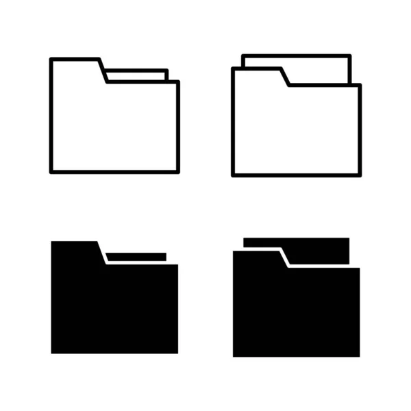 Ikony Folderów Wektor Znak Folderu Symbol — Wektor stockowy