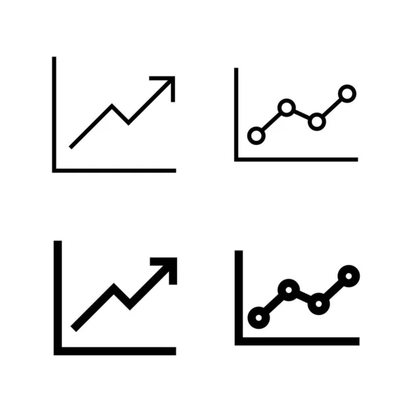 Gráfico Crescente Vetor Ícones Sinal Gráfico Símbolo Ícone Diagrama — Vetor de Stock