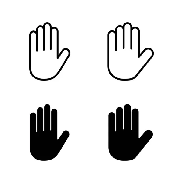 Vecteur Icônes Main Signe Symbole Main Palmier — Image vectorielle