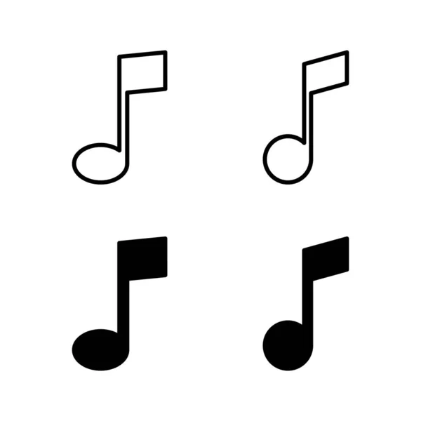 Iconos Música Vector Nota Música Signo Símbolo — Archivo Imágenes Vectoriales