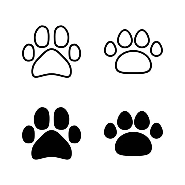 Paw Icons Vector Paw Print Sign Symbol Dog Cat Paw — Stock Vector