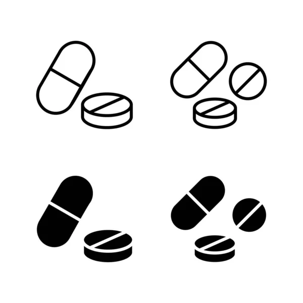 Pills Ikoner Vektor Kapselikon Knark Tecken Och Symbol — Stock vektor