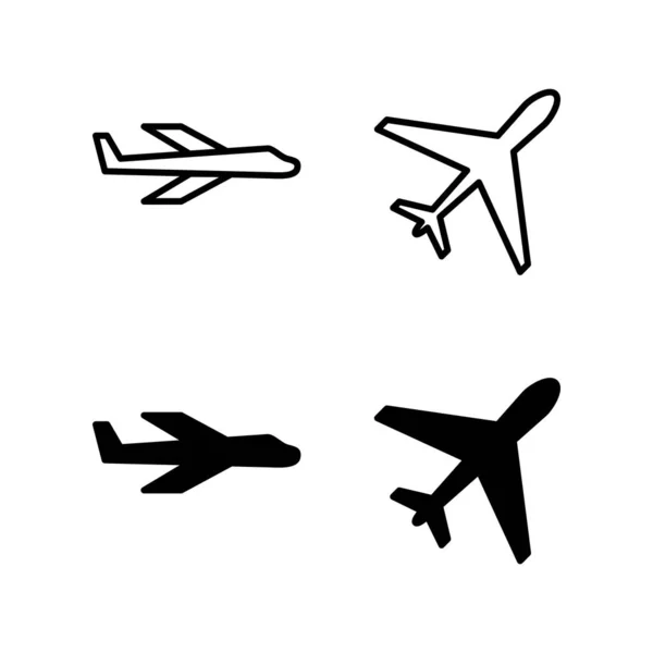 Icônes Avion Vecteur Panneau Symbole Avion Symbole Transport Aérien Panneau — Image vectorielle