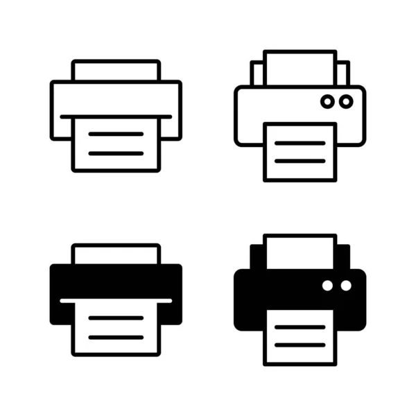 Imprimir Ícones Vetor Sinal Impressora Símbolo —  Vetores de Stock