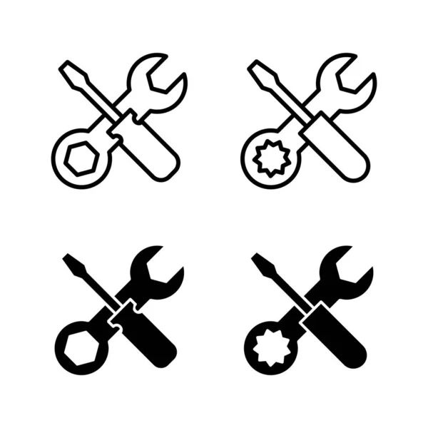 Narzędzia Naprawcze Ikony Wektor Znak Narzędzia Symbol Ikona Wektorowa Klucz — Wektor stockowy
