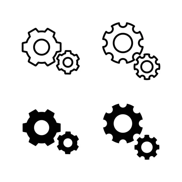 Réglage Vecteur Icônes Cog Signe Symbole Signe Engrenage — Image vectorielle